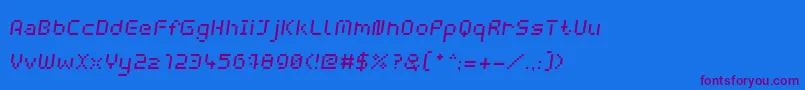 WebpixelBitmapItalic Font – Purple Fonts on Blue Background