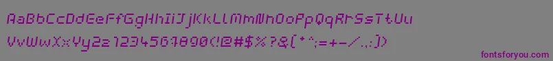 Шрифт WebpixelBitmapItalic – фиолетовые шрифты на сером фоне