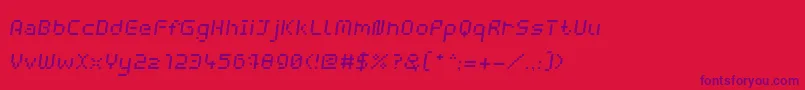 フォントWebpixelBitmapItalic – 赤い背景に紫のフォント
