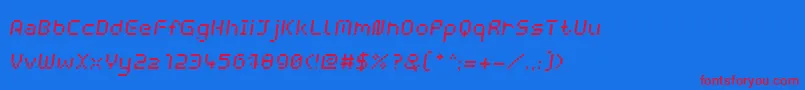 WebpixelBitmapItalic Font – Red Fonts on Blue Background