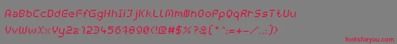 WebpixelBitmapItalic Font – Red Fonts on Gray Background