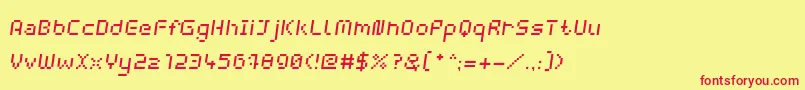 WebpixelBitmapItalic Font – Red Fonts on Yellow Background