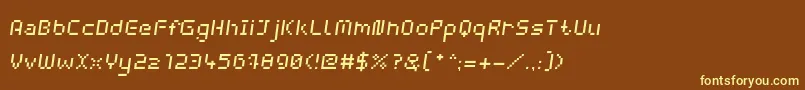 WebpixelBitmapItalic Font – Yellow Fonts on Brown Background