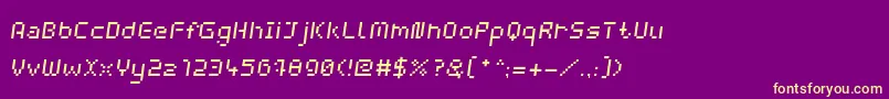 WebpixelBitmapItalic Font – Yellow Fonts on Purple Background