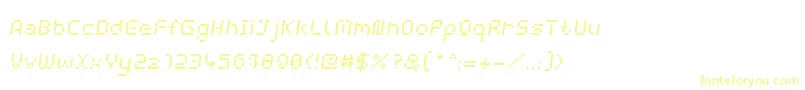WebpixelBitmapItalic-fontti – keltaiset fontit