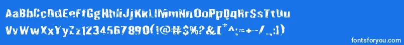 フォントQuarrystoneexpand – 青い背景に白い文字