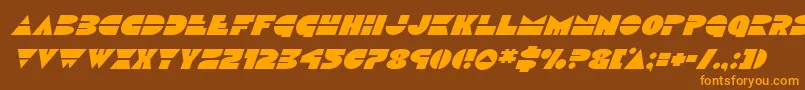 Discoducksuperital Font – Orange Fonts on Brown Background