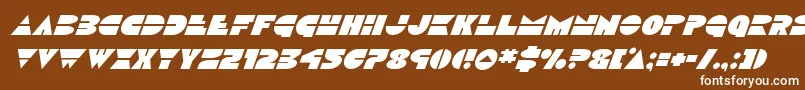 フォントDiscoducksuperital – 茶色の背景に白い文字