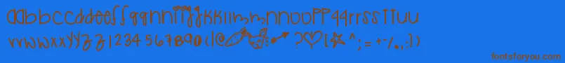 Desiwonderland Font – Brown Fonts on Blue Background
