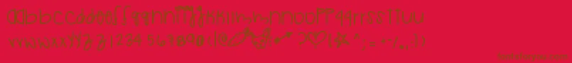 Desiwonderland Font – Brown Fonts on Red Background