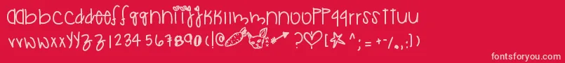 Desiwonderland Font – Pink Fonts on Red Background