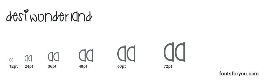 Размеры шрифта Desiwonderland