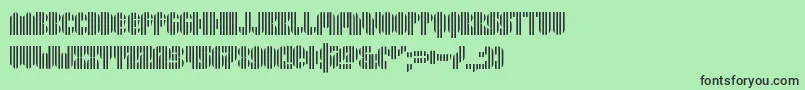 フォントPyrsing – 緑の背景に黒い文字