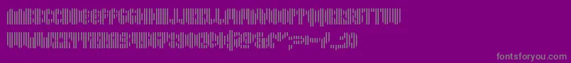 Pyrsing-fontti – harmaat kirjasimet violetilla taustalla