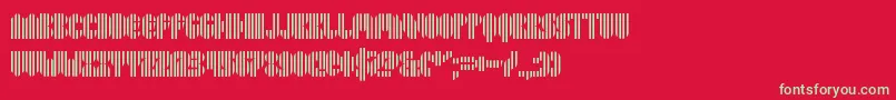 フォントPyrsing – 赤い背景に緑の文字