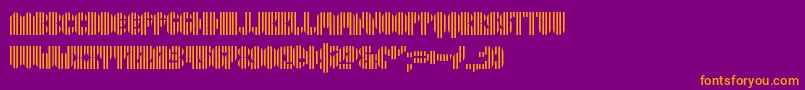 Pyrsing-Schriftart – Orangefarbene Schriften auf violettem Hintergrund