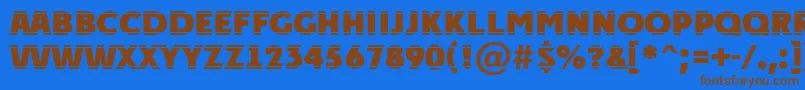 Шрифт APlakattitulhlstrExtrabold – коричневые шрифты на синем фоне