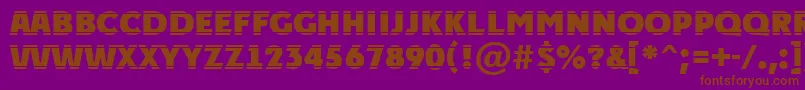 APlakattitulhlstrExtrabold-Schriftart – Braune Schriften auf violettem Hintergrund