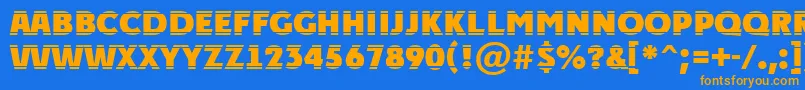 APlakattitulhlstrExtrabold Font – Orange Fonts on Blue Background