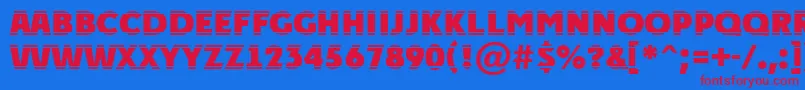 APlakattitulhlstrExtrabold Font – Red Fonts on Blue Background