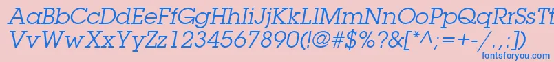 ItcLubalinGraphLtBookOblique Font – Blue Fonts on Pink Background