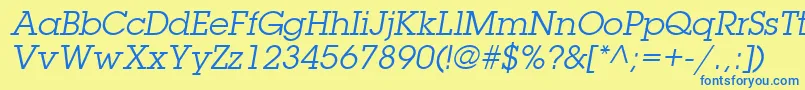 ItcLubalinGraphLtBookOblique Font – Blue Fonts on Yellow Background