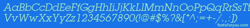 ItcLubalinGraphLtBookOblique Font – Green Fonts on Blue Background