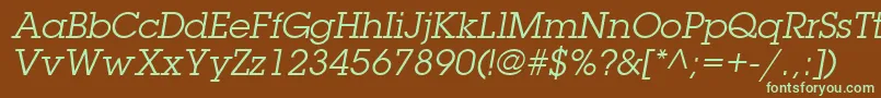 ItcLubalinGraphLtBookOblique Font – Green Fonts on Brown Background