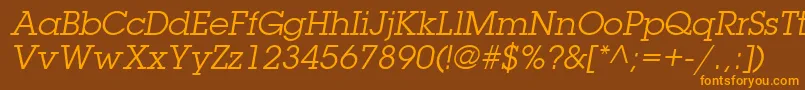 ItcLubalinGraphLtBookOblique Font – Orange Fonts on Brown Background