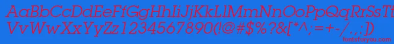 ItcLubalinGraphLtBookOblique Font – Red Fonts on Blue Background