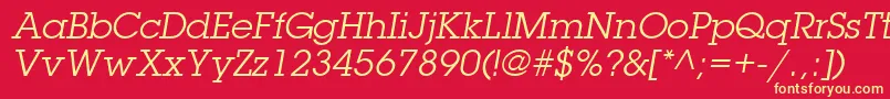 ItcLubalinGraphLtBookOblique Font – Yellow Fonts on Red Background