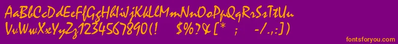 MistralLt Font – Orange Fonts on Purple Background