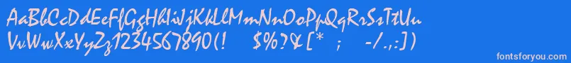 MistralLt Font – Pink Fonts on Blue Background