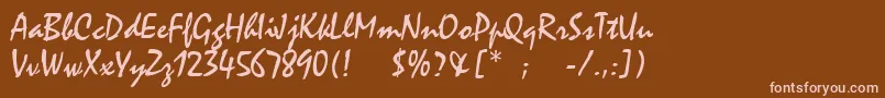 MistralLt Font – Pink Fonts on Brown Background