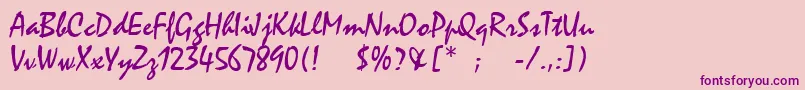 MistralLt-Schriftart – Violette Schriften auf rosa Hintergrund