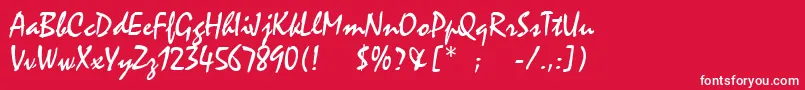 フォントMistralLt – 赤い背景に白い文字