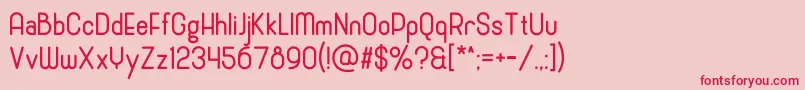フォントCronusRound – ピンクの背景に赤い文字
