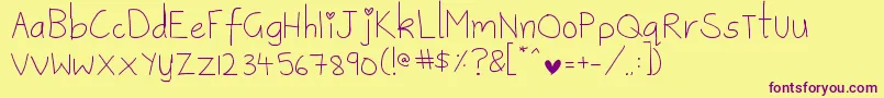 Lisätietoja SweetiePie-fontista SweetiePie-fontti – violetit fontit keltaisella taustalla