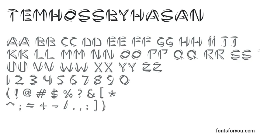 A fonte TemhossByHasan – alfabeto, números, caracteres especiais