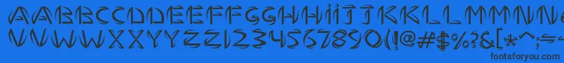 TemhossByHasan Font – Black Fonts on Blue Background