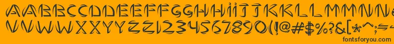 TemhossByHasan Font – Black Fonts on Orange Background