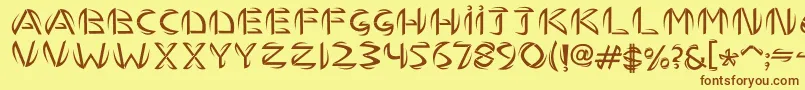 TemhossByHasan Font – Brown Fonts on Yellow Background