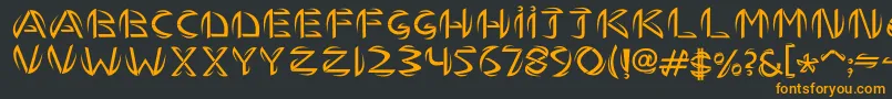 TemhossByHasan Font – Orange Fonts on Black Background