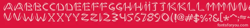 TemhossByHasan Font – Pink Fonts on Red Background