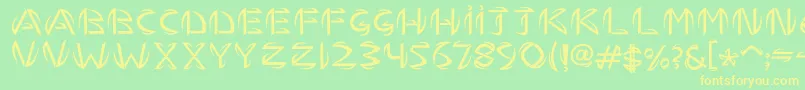 TemhossByHasan Font – Yellow Fonts on Green Background