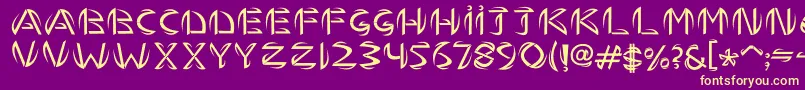 TemhossByHasan Font – Yellow Fonts on Purple Background