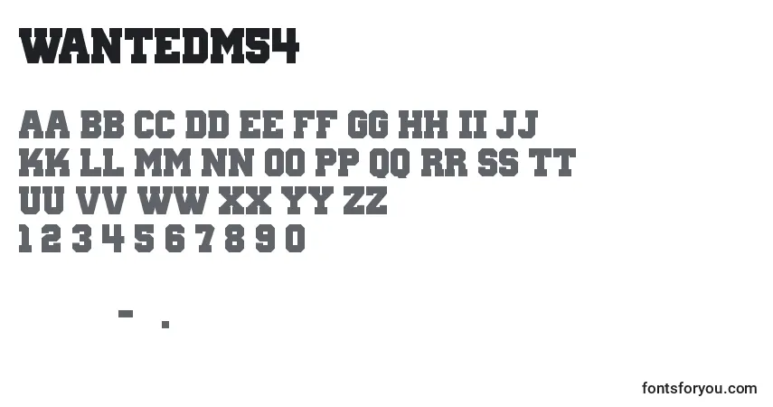 Schriftart WantedM54 – Alphabet, Zahlen, spezielle Symbole