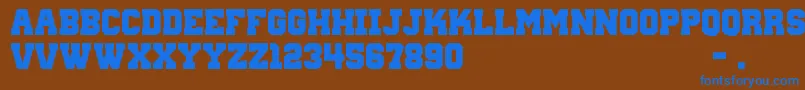 WantedM54 Font – Blue Fonts on Brown Background