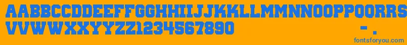 WantedM54 Font – Blue Fonts on Orange Background