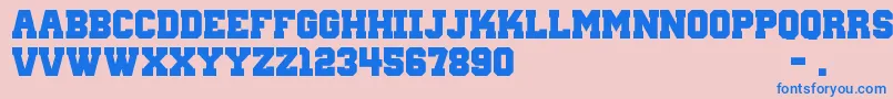 WantedM54 Font – Blue Fonts on Pink Background
